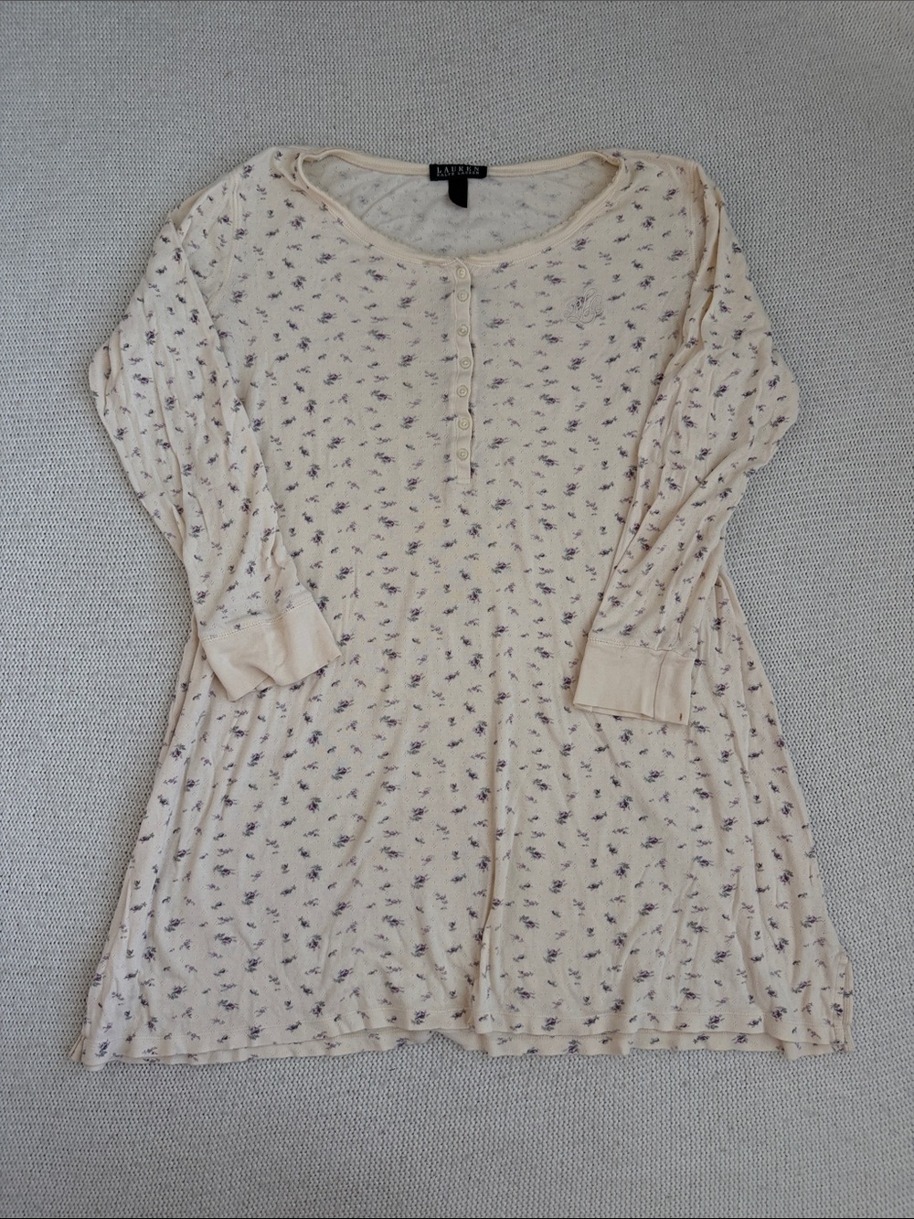 Ralph Lauren 100% Cotton Floral Nightgown Size Large